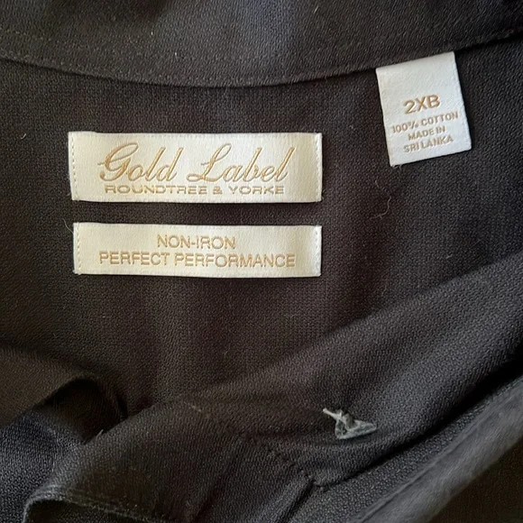 Roundtree & Yorke Black Casual Button Down Men Shirt - Picture 12 of 12